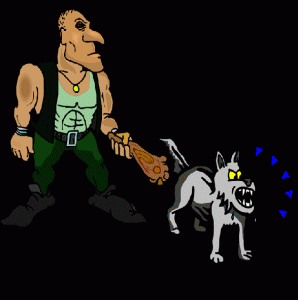tough guy and dog
