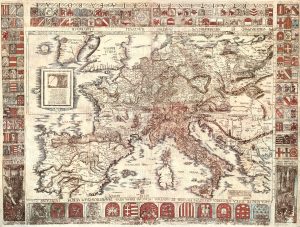 Karta Evrope, 1520 godina, u originalu je okrenuta naopako