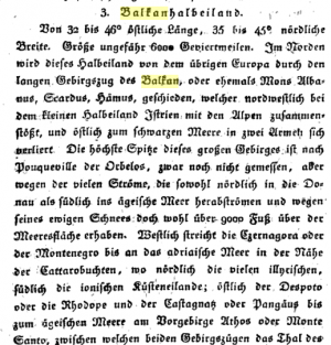 Uvođenje termina Balkan - Johann August Zeune