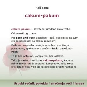 kora hleba cakum-pakum srpski izrazi značenje
